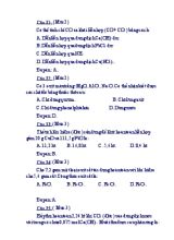 Đề 1 ôn tập hóa học lớp 9 học kì 1